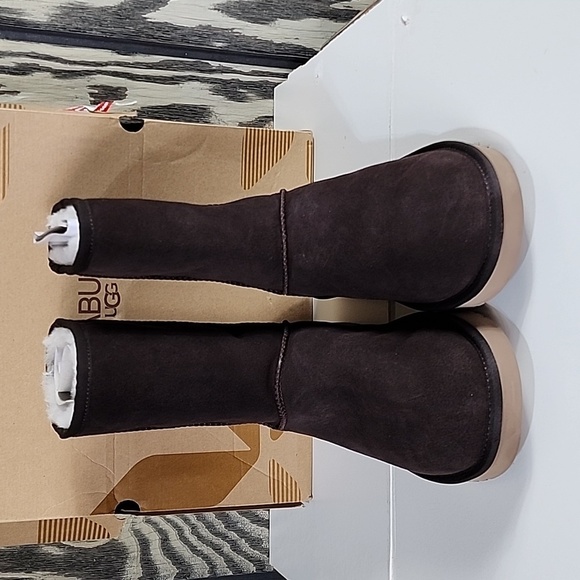 New Kookaburra By Ugg Burra Short Fir Lined Brown Boots Mens Size 13 main image 4